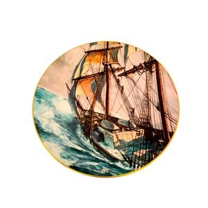 Royal Doulton Collector Plate Rounding The Horn Sailboat Wall Decor Wall Art